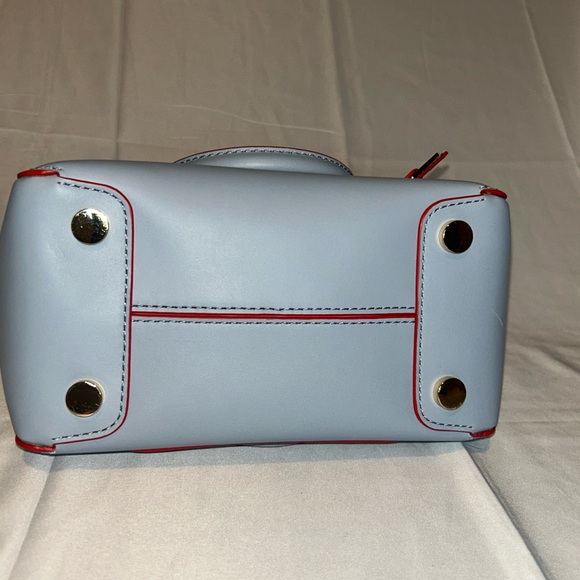 Michael Kors Nolita medium satchel in pale blue leather with red piping NWOT - Picture 10 of 10